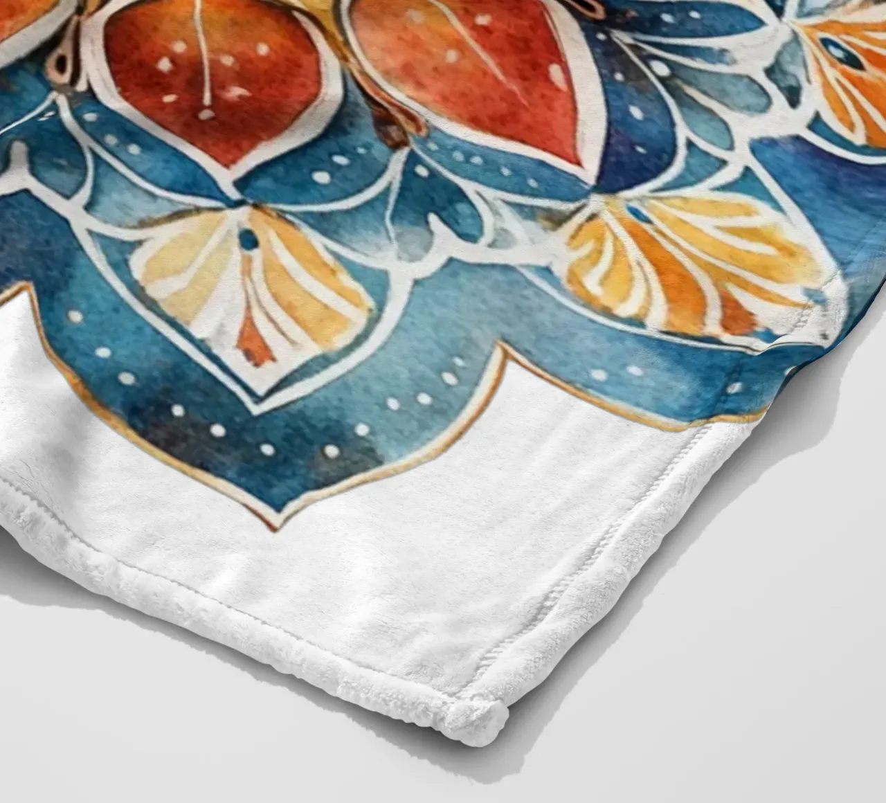 Aquarell Erdiges Mandala Fleecedecke von Spiritual Touch