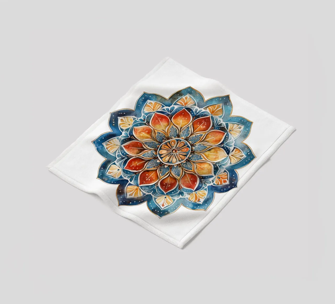 Aquarell Erdiges Mandala Fleecedecke von Spiritual Touch
