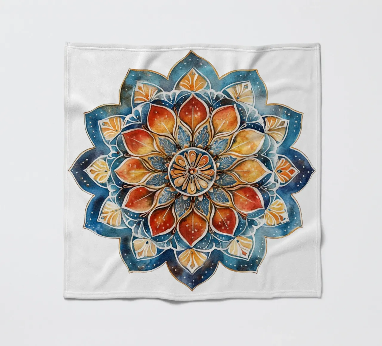 Aquarell Erdiges Mandala Fleecedecke von Spiritual Touch
