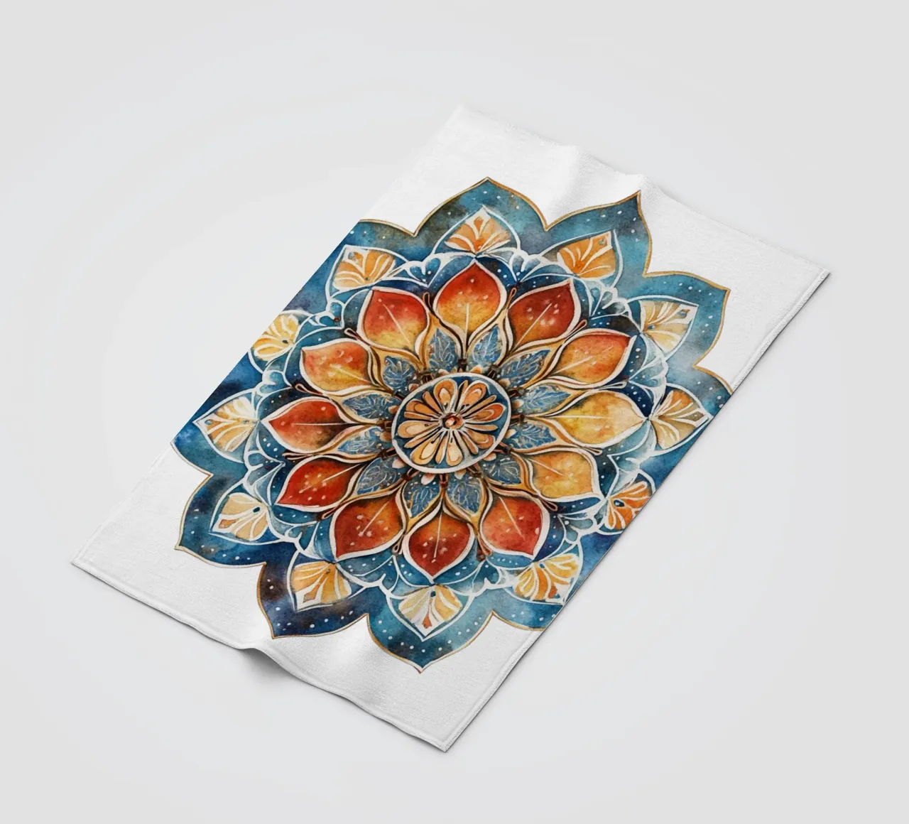 Aquarell Erdiges Mandala Fleecedecke von Spiritual Touch