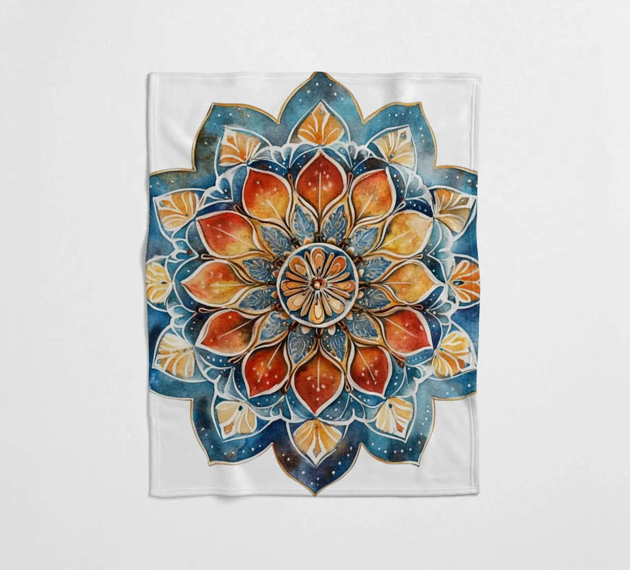 Aquarell Erdiges Mandala Fleecedecke von Spiritual Touch