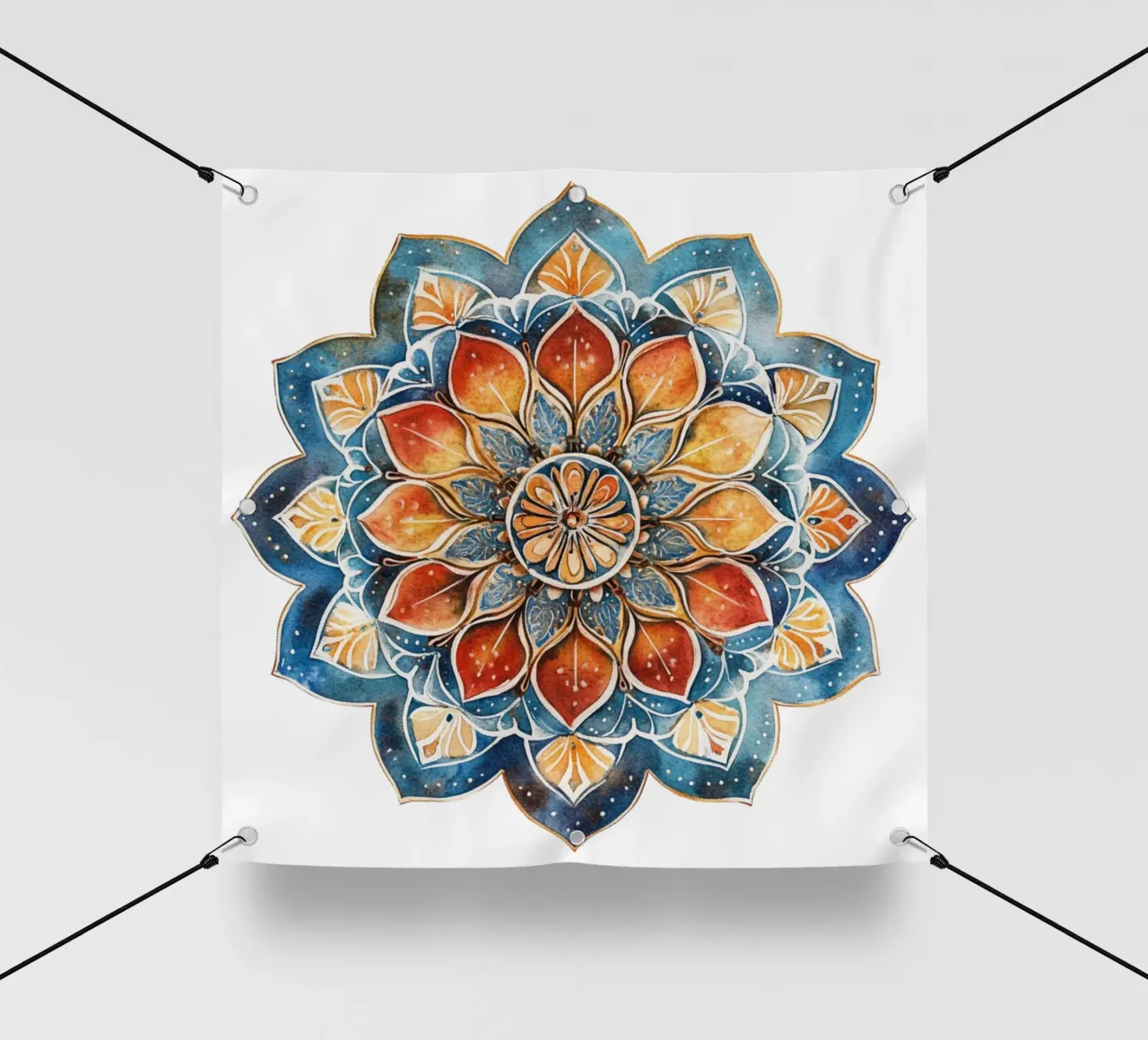 Mandala terrestre ad acquerello telo in pvc da Spiritual Touch
