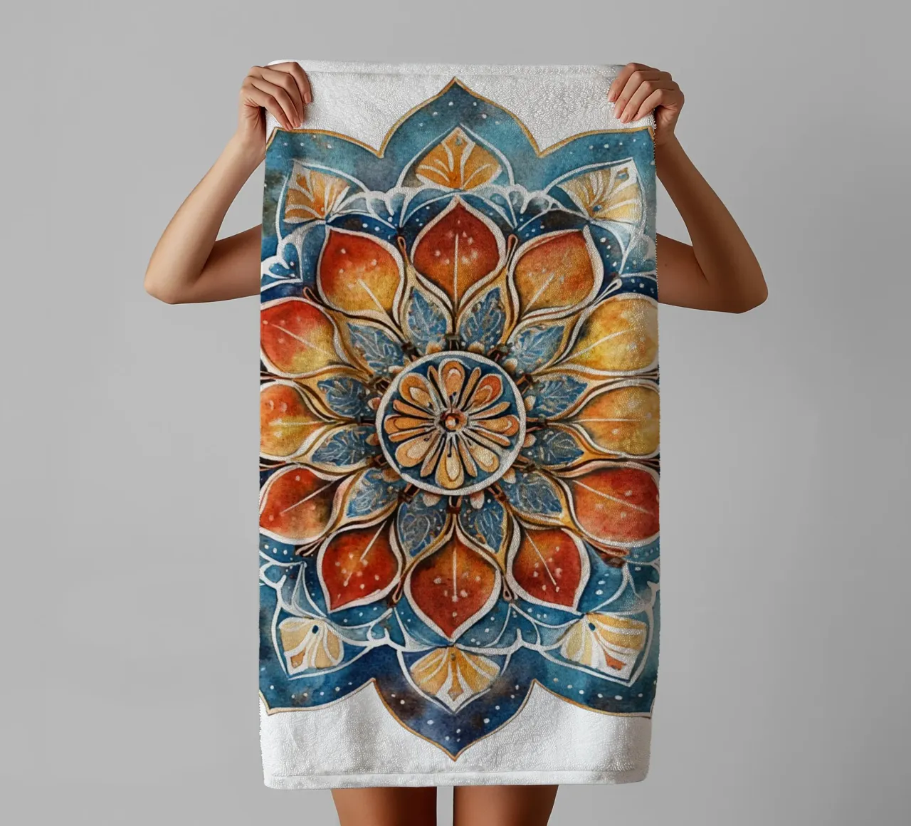 Mandala terrestre ad acquerello asciugamano da bagno da Spiritual Touch