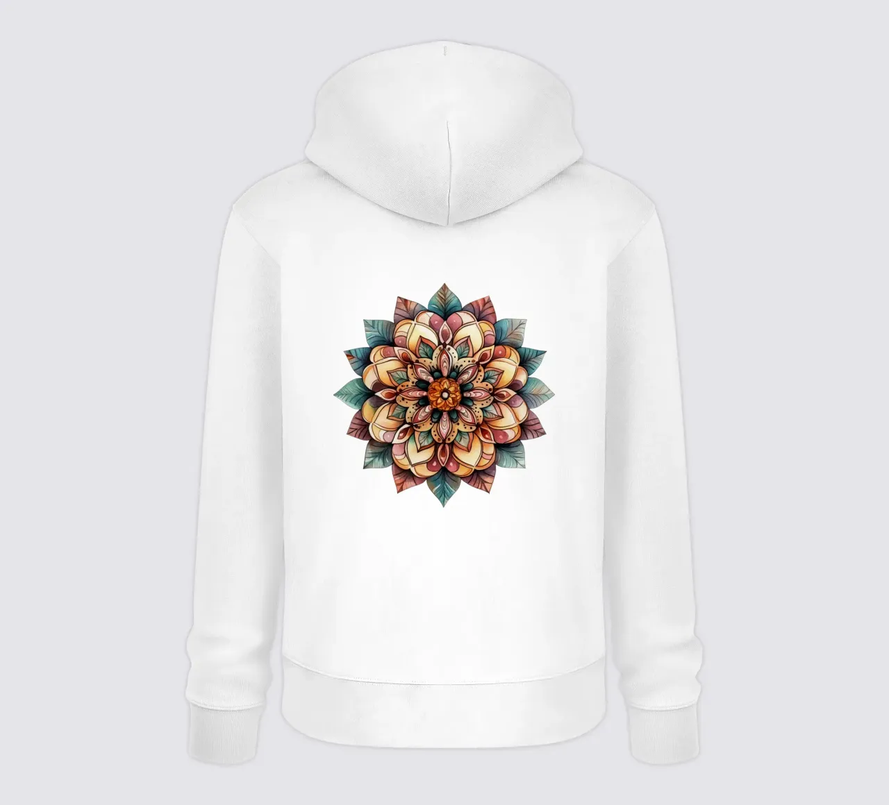 Mandala terrestre ad acquerello felpa con cappuccio da Spiritual Touch