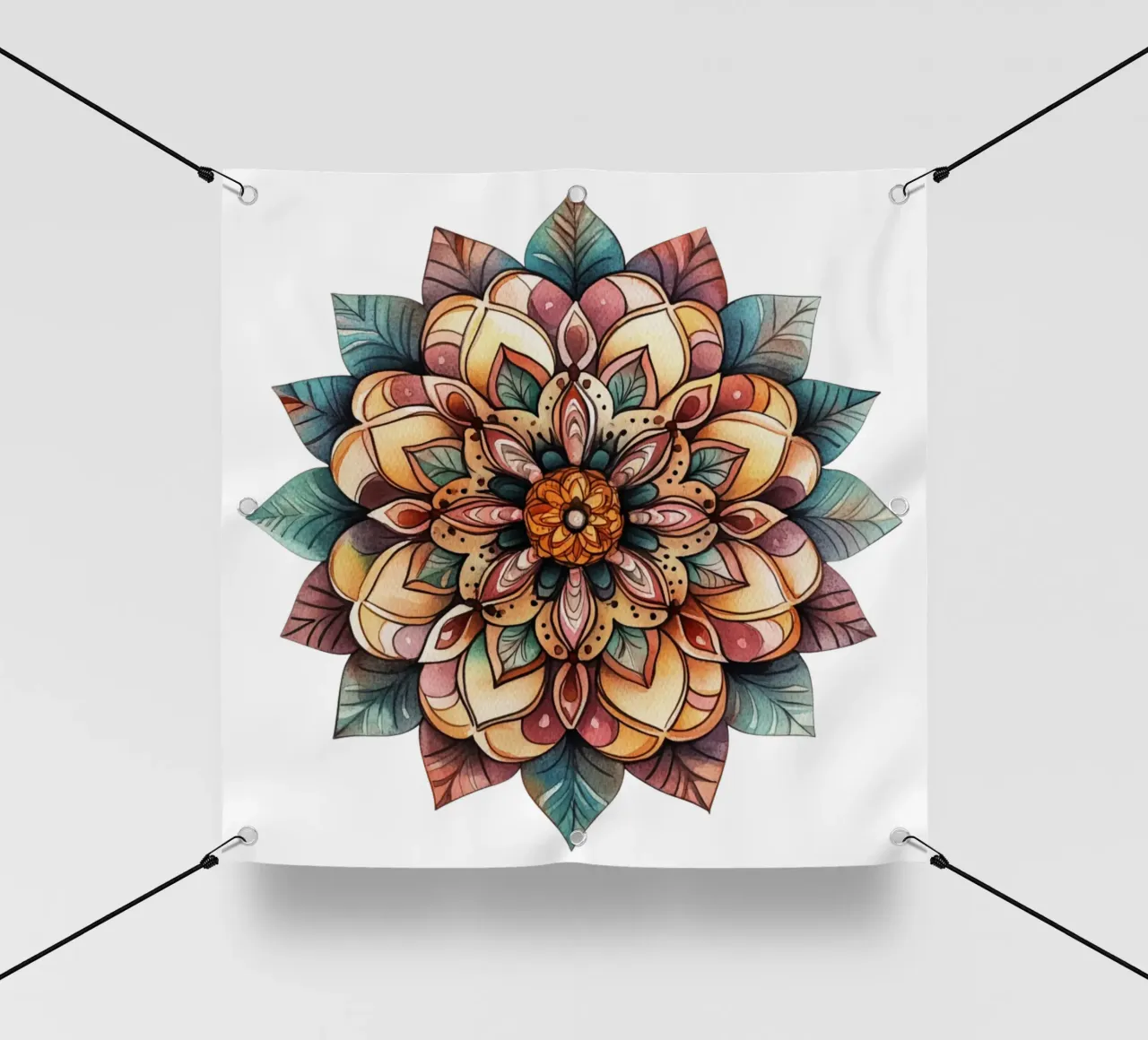 Mandala terrestre ad acquerello telo in pvc da Spiritual Touch
