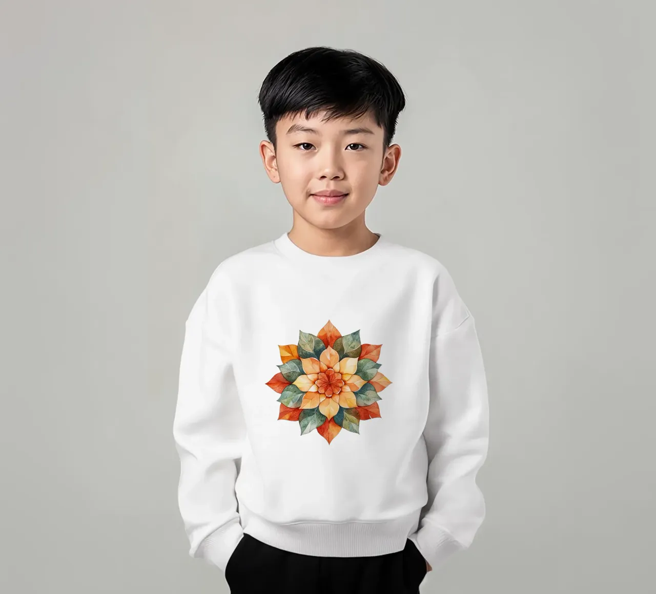 Mandala terrestre ad acquerello felpa bambino da Spiritual Touch