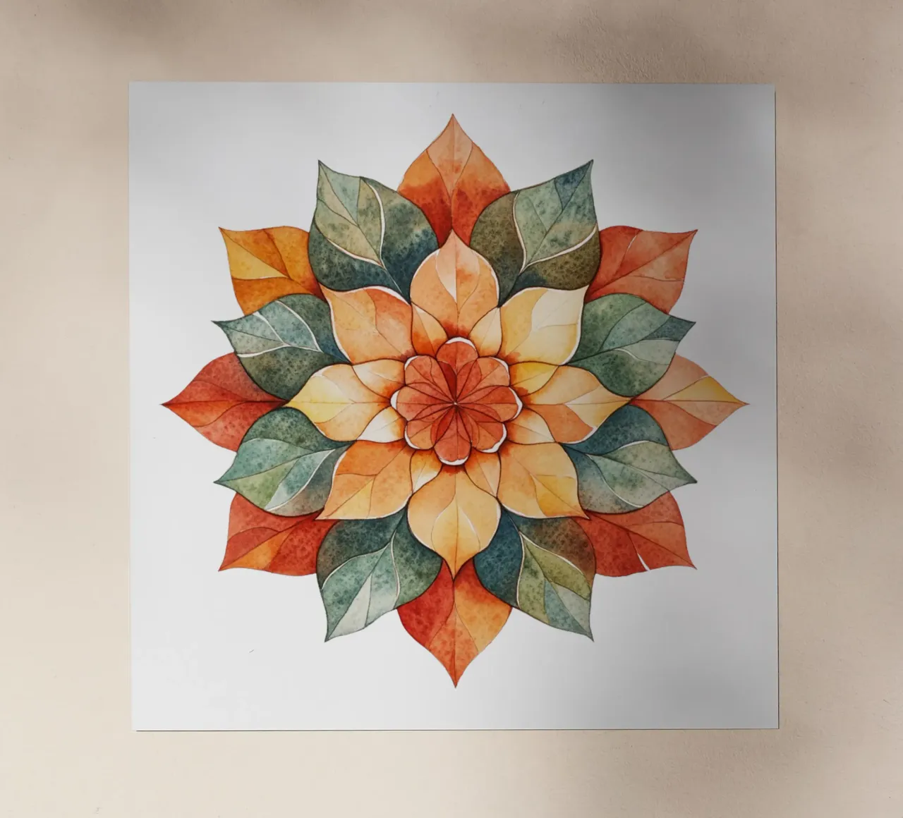 Mandala terrestre ad acquerello pellicola backlit da Spiritual Touch