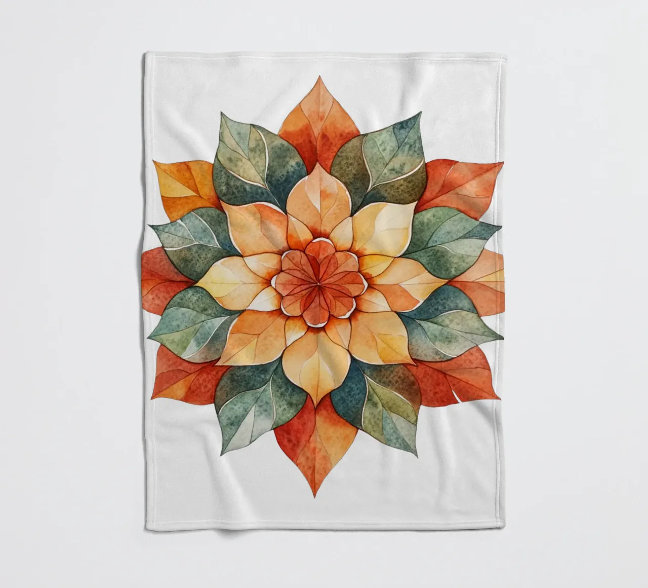Mandala terrestre ad acquerello coperta in pile da Spiritual Touch