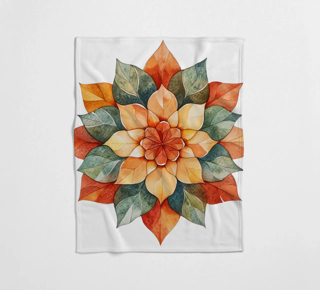 Mandala terrestre ad acquerello coperta in pile da Spiritual Touch