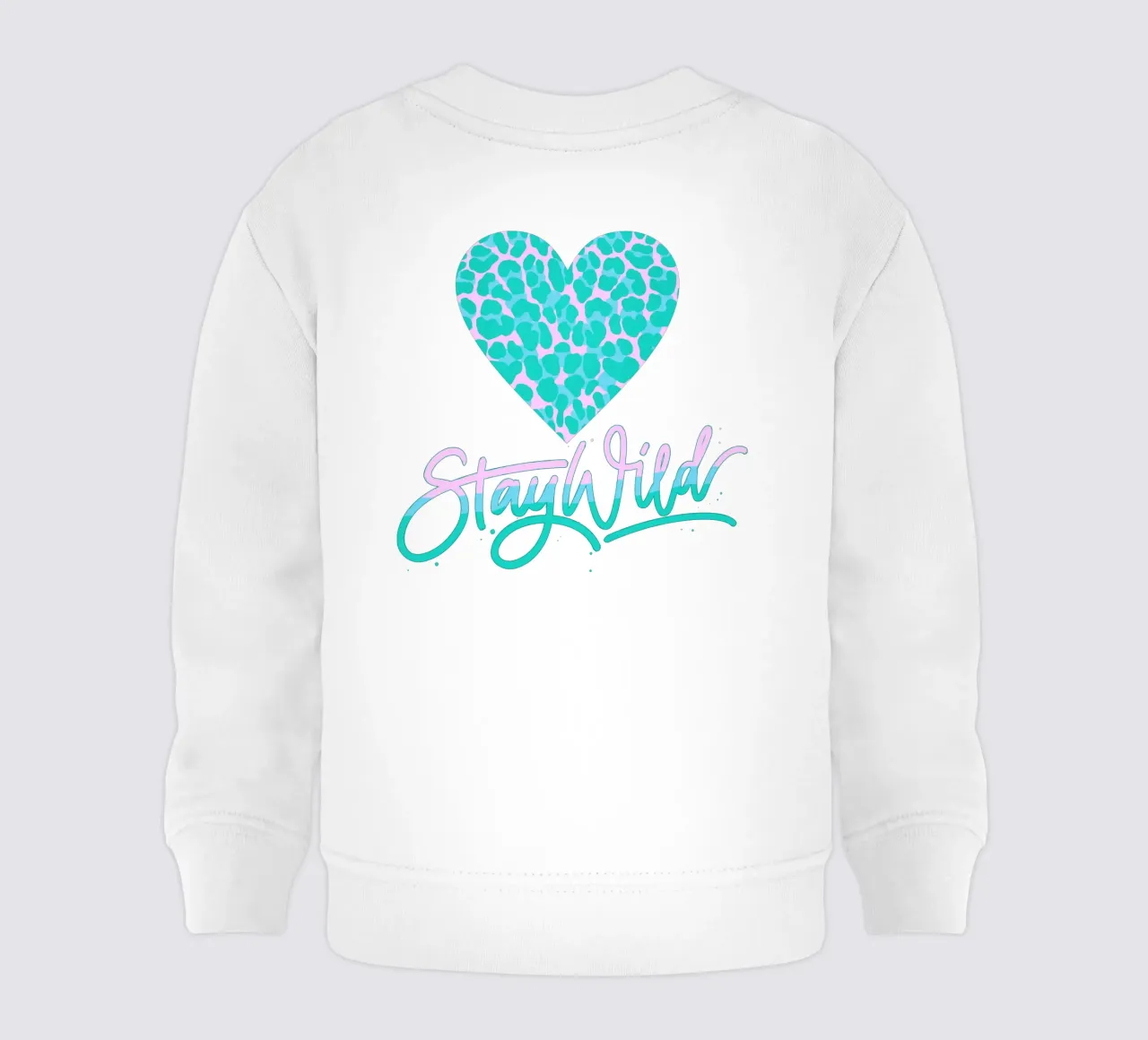 Rester sauvage. Devise de la vie. Cœur avec motif léopard. sweat pour bébé de CalliLetters