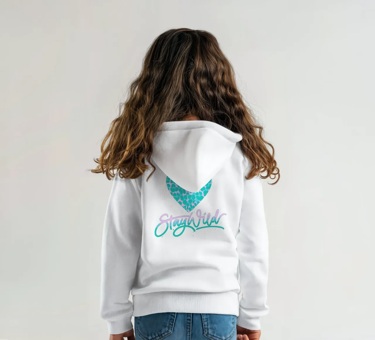 Stay Wild. Motto of life. Heart with leopard print. kids hoodie by CalliLetters