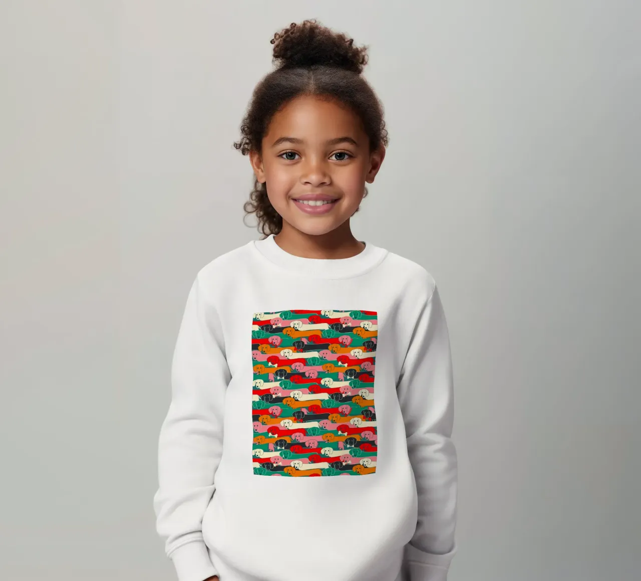 Colorful Dachshund Dog Pattern kids sweatshirt by showmemars