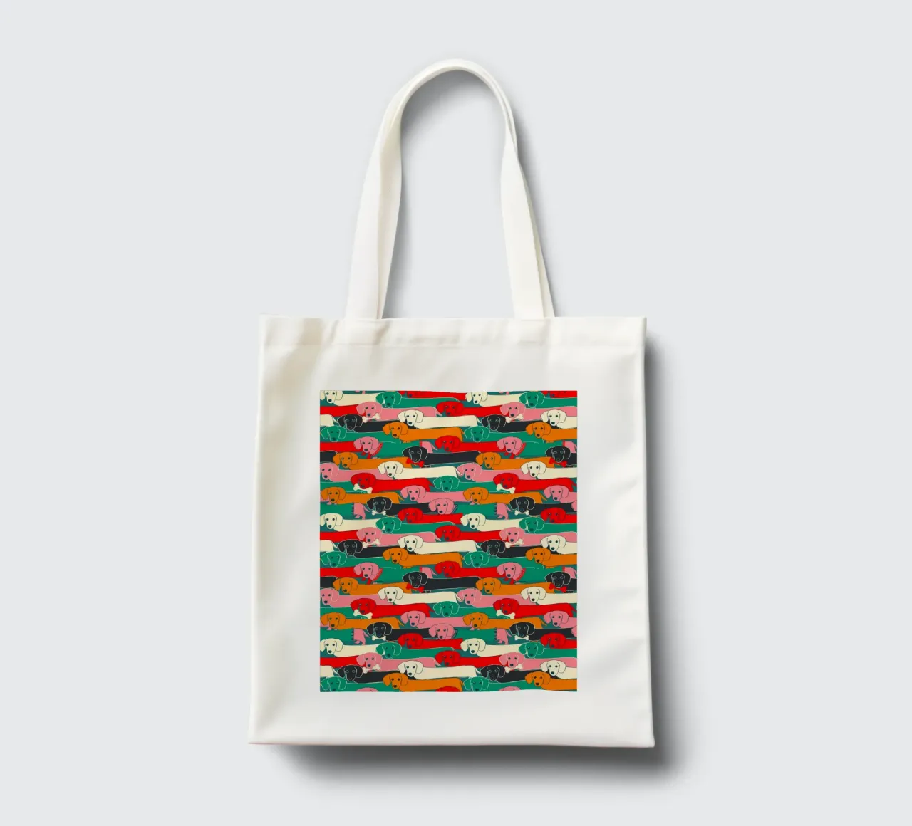 Colorful Dachshund Dog Pattern tote bag by showmemars