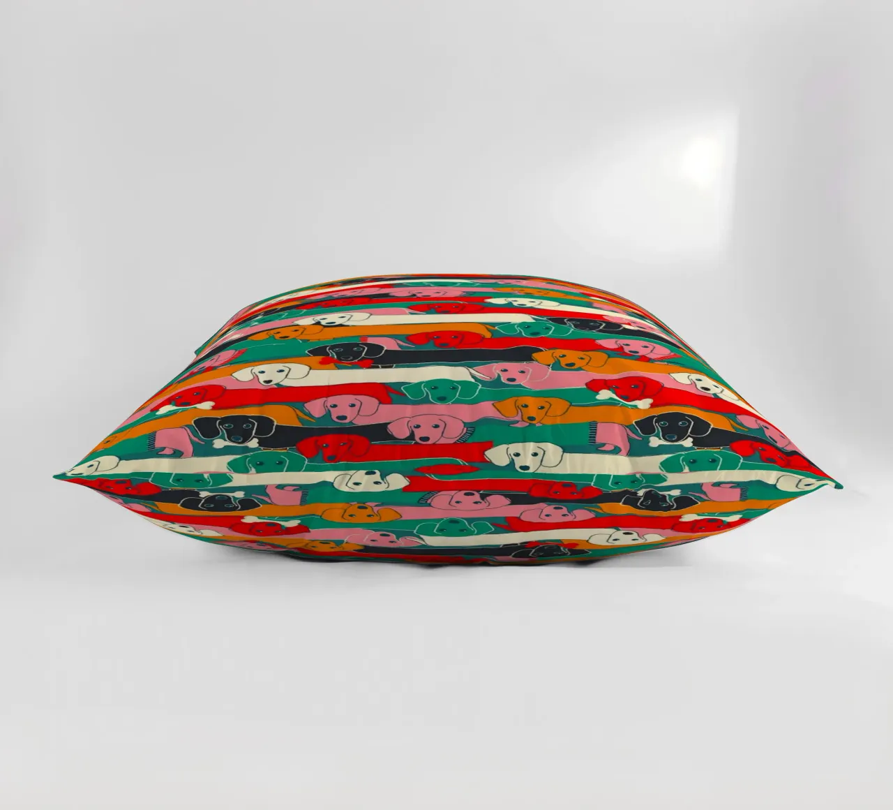 Colorful Dachshund Dog Pattern cuscino da showmemars