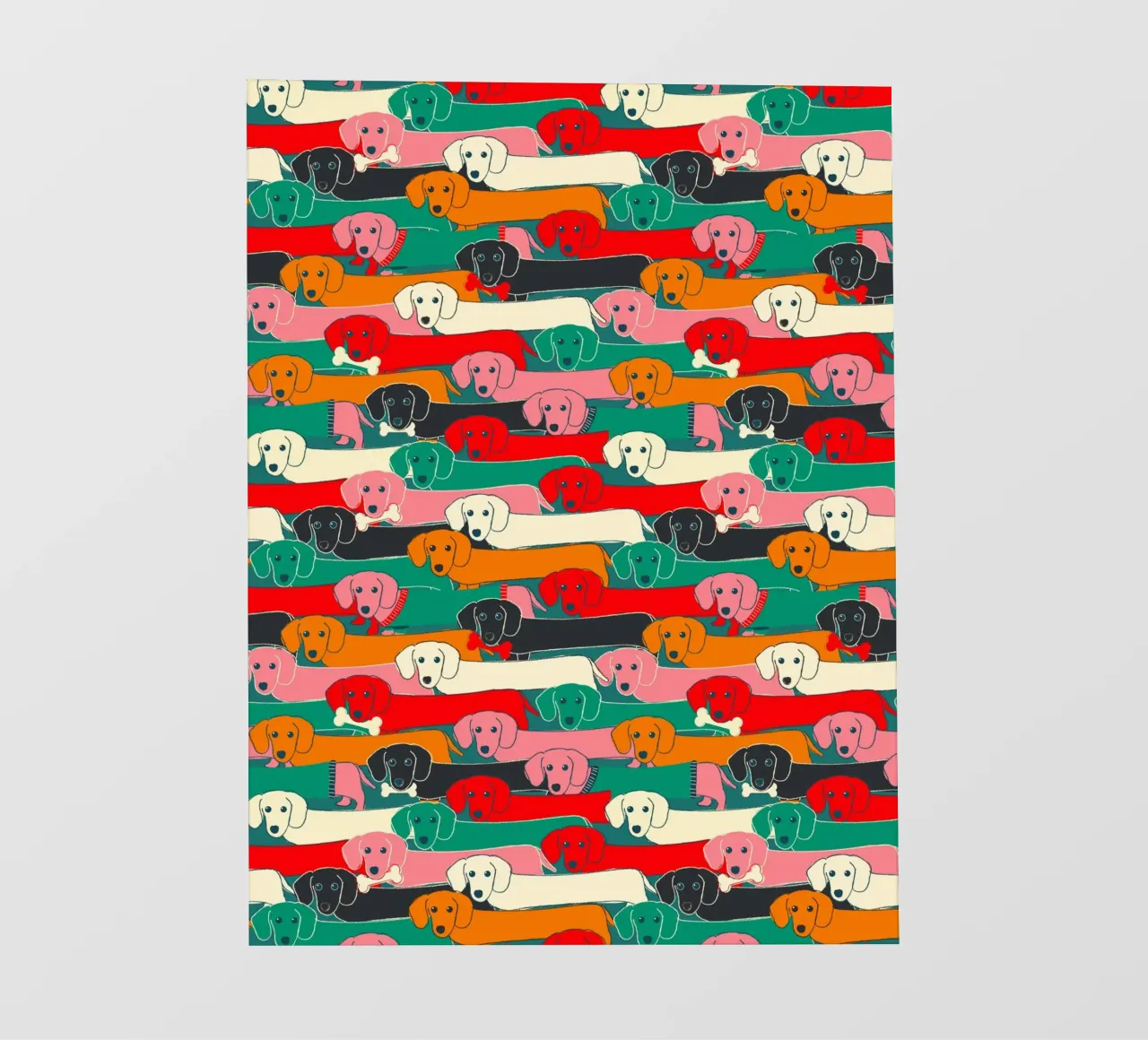 Colorful Dachshund Dog Pattern pellicola backlit da showmemars