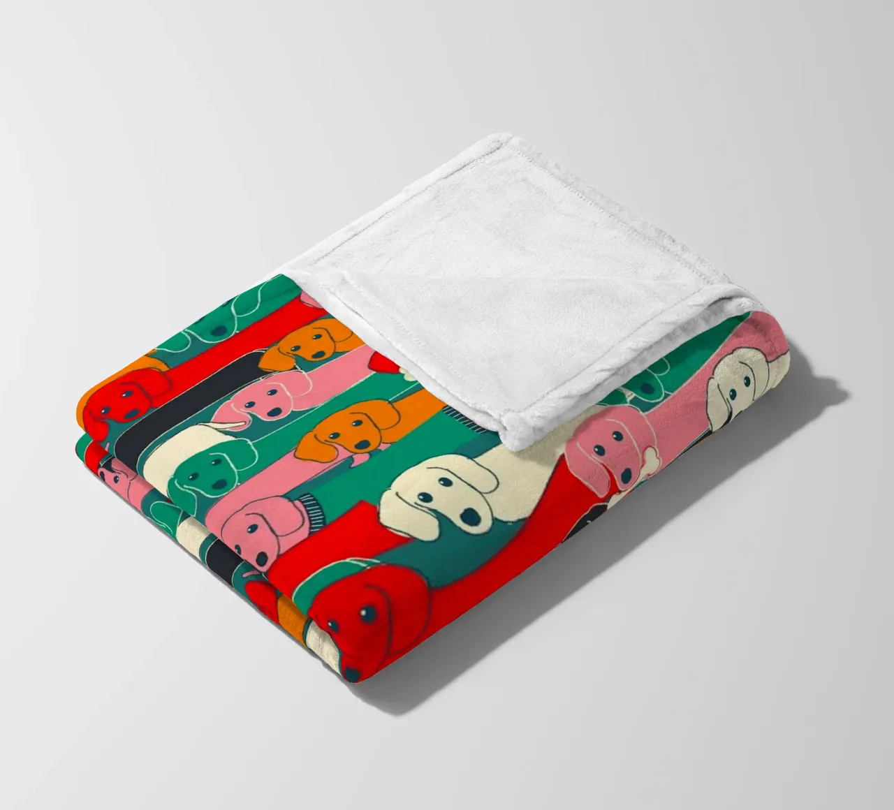 Colorful Dachshund Dog Pattern fleece blanket by showmemars