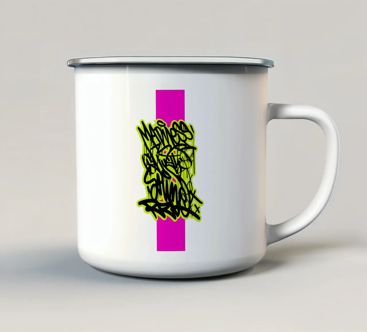 Graffiti Pink tazza in smalto da Flo Klein
