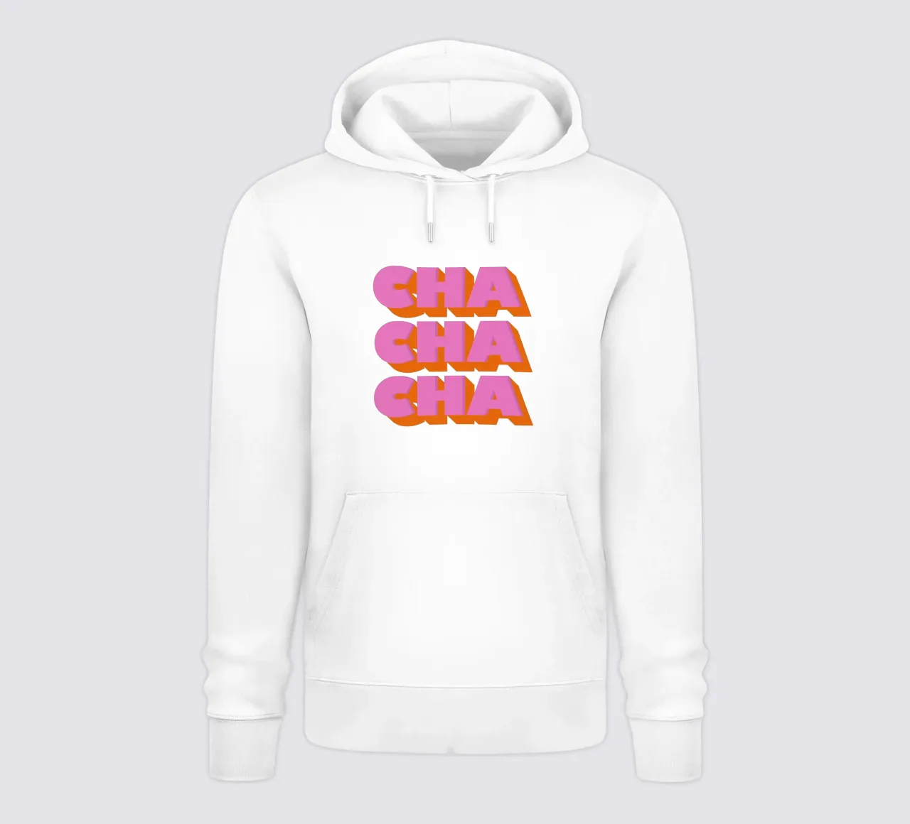 Retro "Cha Cha Cha" Typography Art Print In Pink And Orange hoodie van showmemars