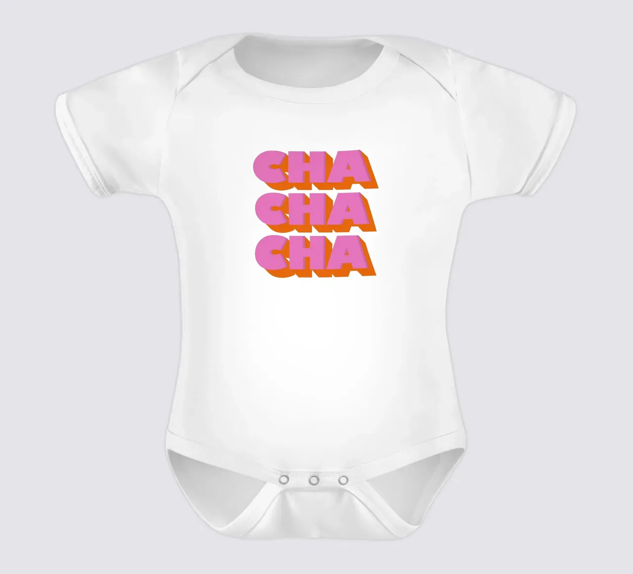 Retro "Cha Cha Cha" Typography Art Print In Pink And Orange body neonato maniche corte da showmemars
