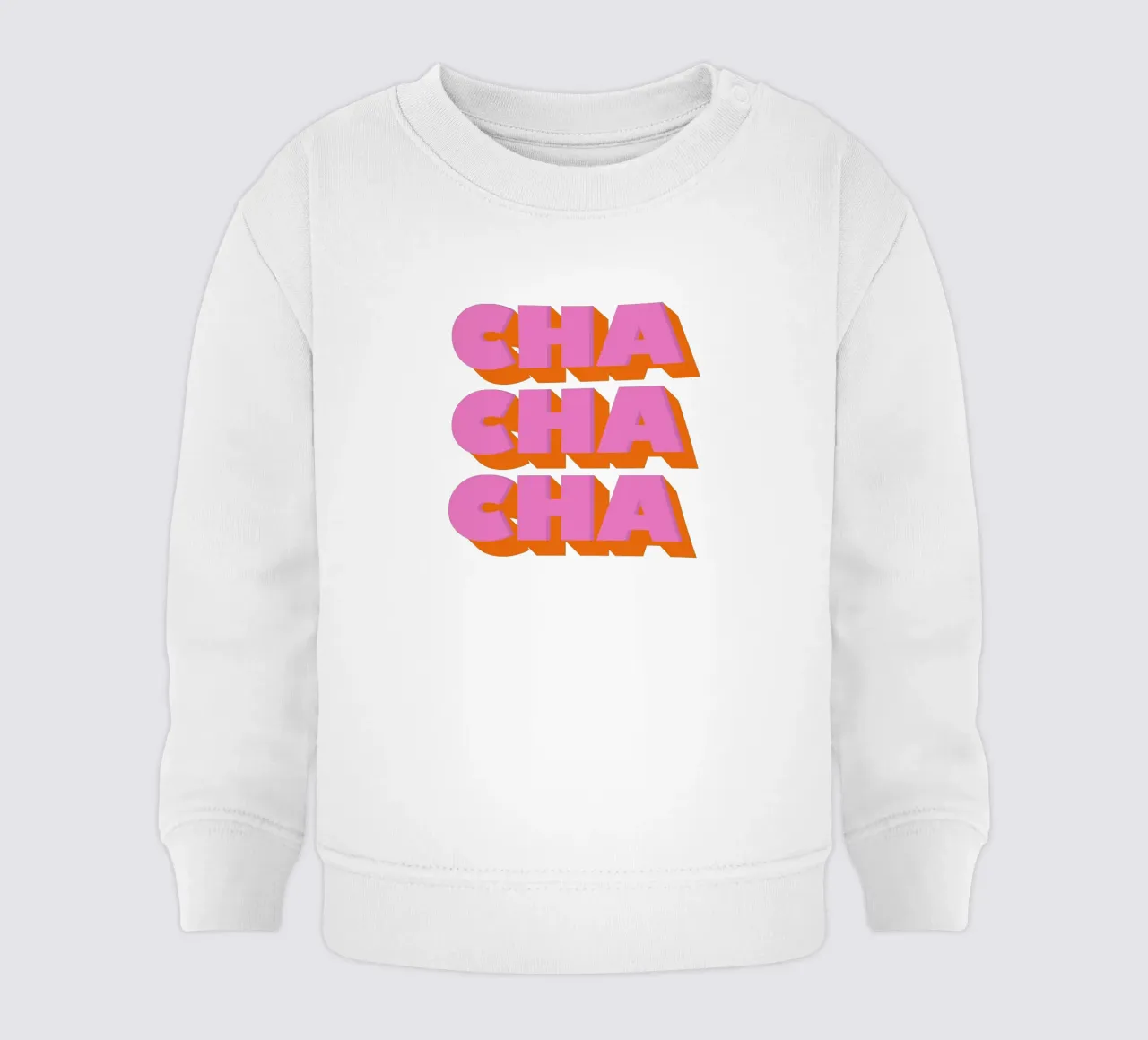 Retro "Cha Cha Cha" Typography Art Print In Pink And Orange felpa neonato da showmemars