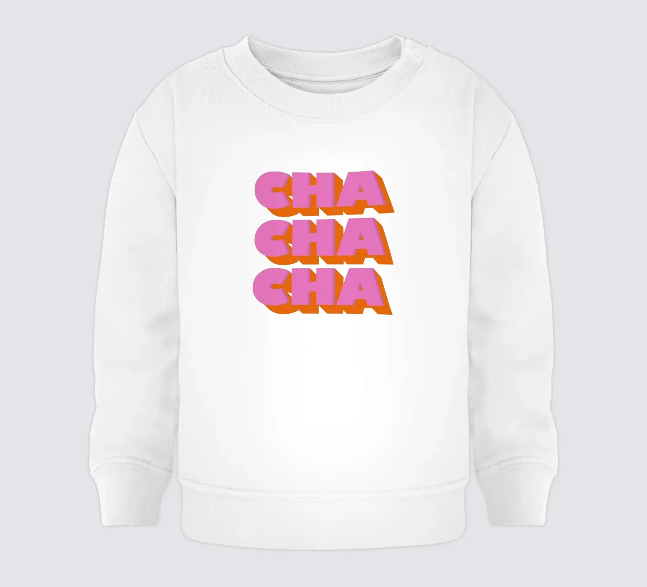 Retro "Cha Cha Cha" Typography Art Print In Pink And Orange baby sweatshirt van showmemars