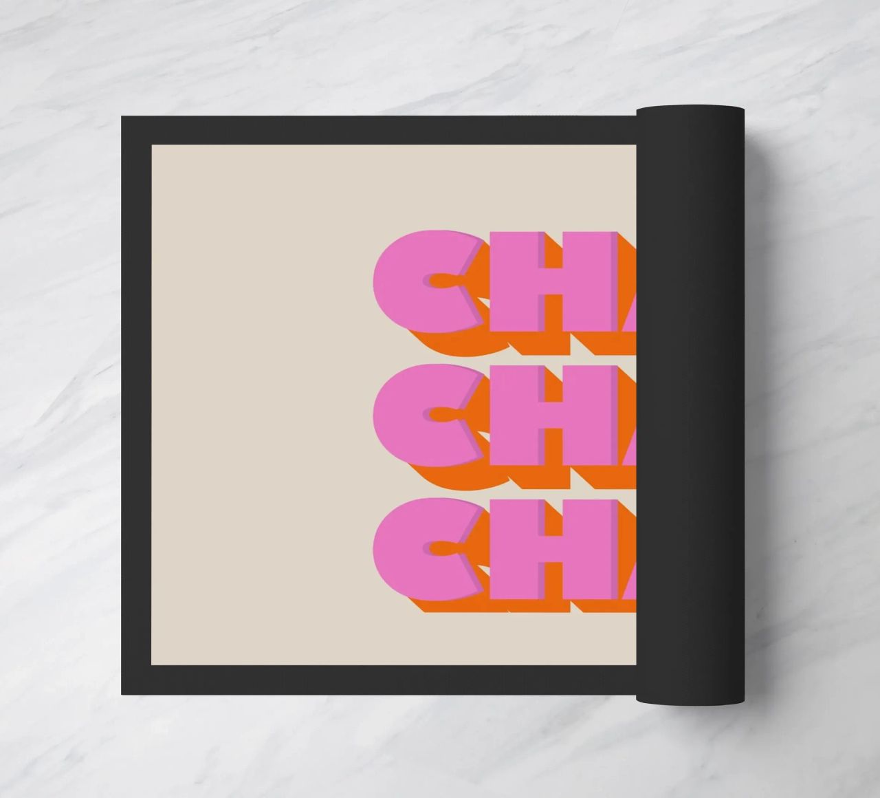 Retro "Cha Cha Cha" Typography Art Print In Pink And Orange zerbino da showmemars