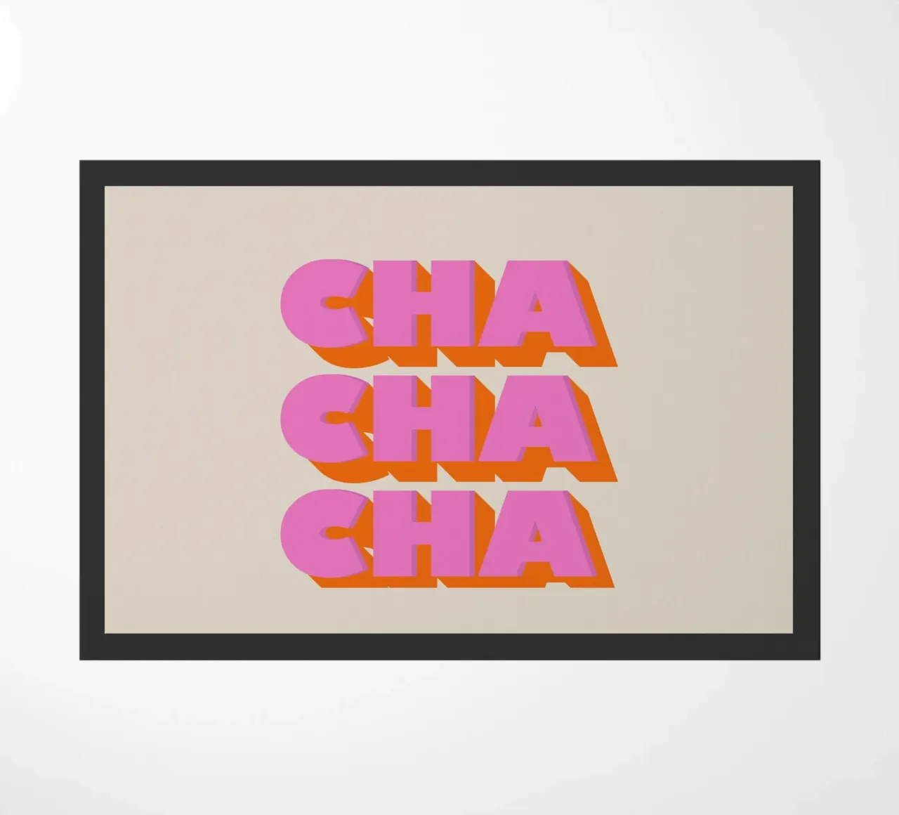 Retro "Cha Cha Cha" Typography Art Print In Pink And Orange zerbino da showmemars