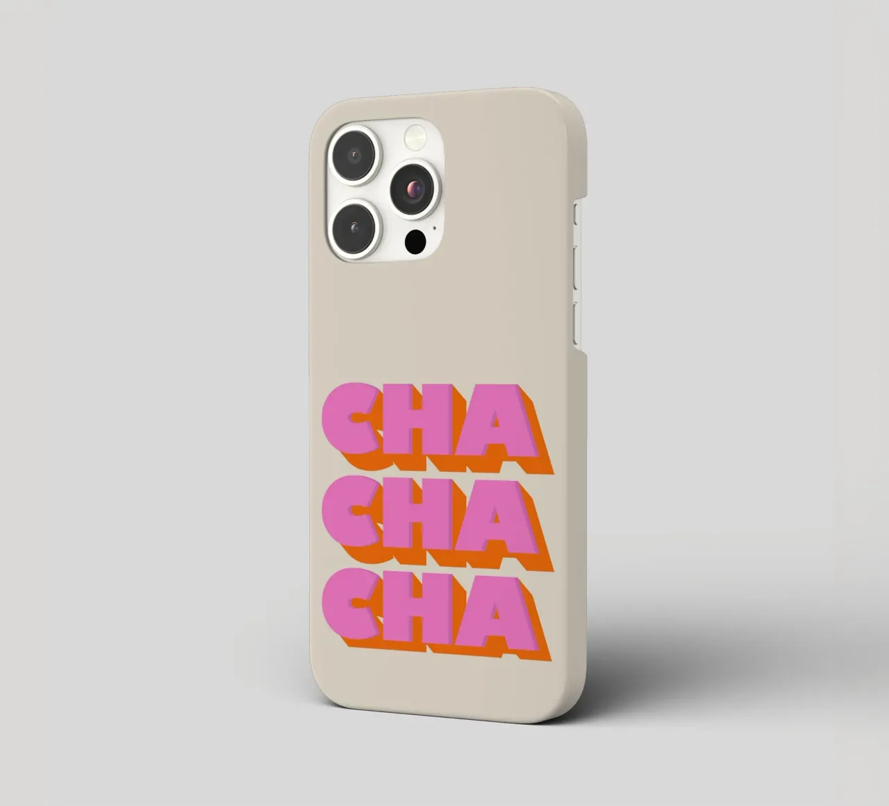 Retro "Cha Cha Cha" Typography Art Print In Pink And Orange cover iphone da showmemars