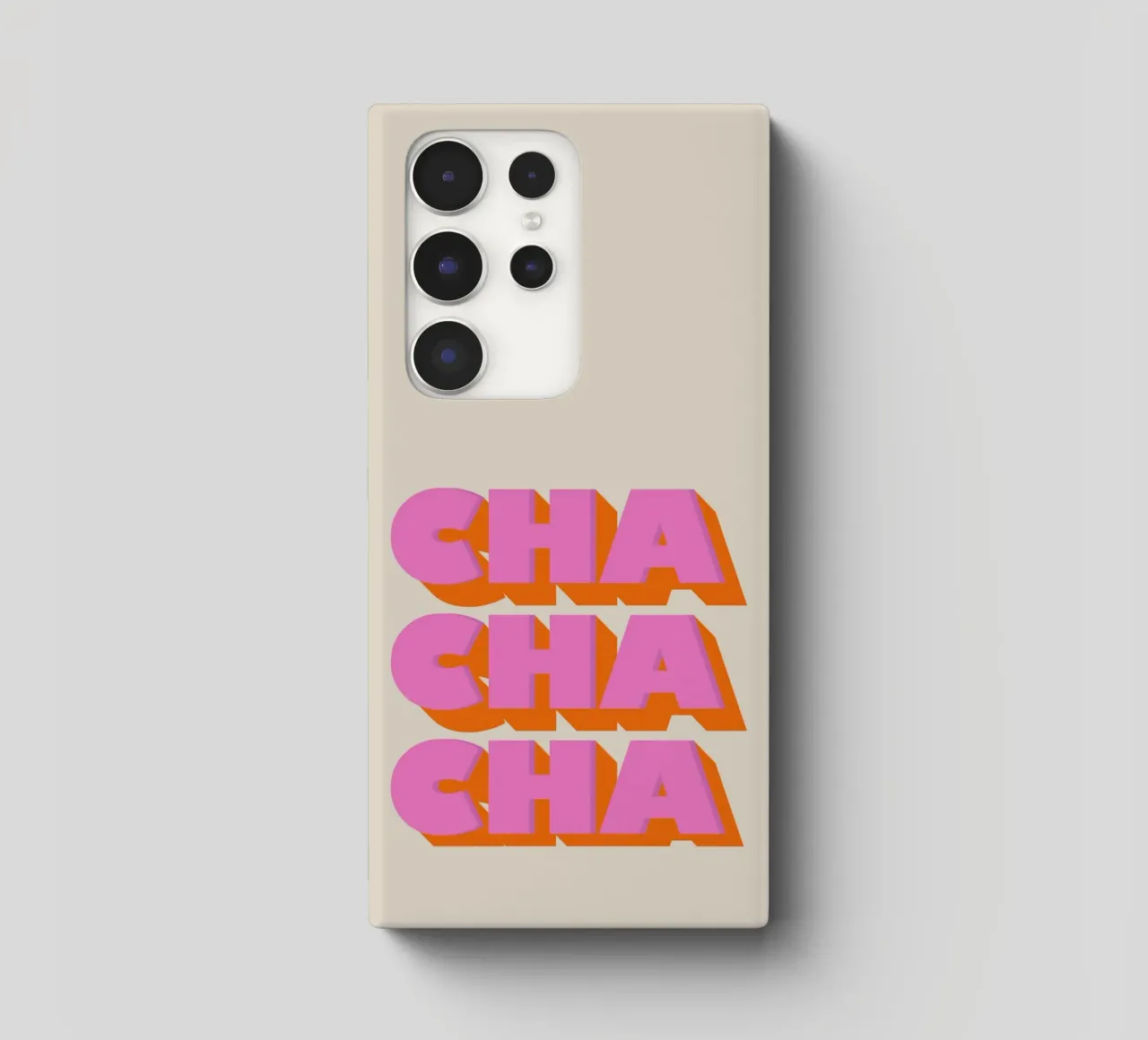 Retro "Cha Cha Cha" Typography Art Print In Pink And Orange cover samsung da showmemars