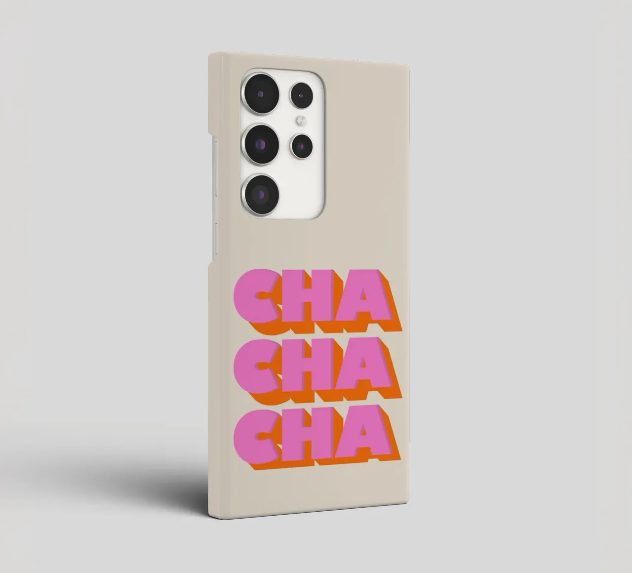Retro "Cha Cha Cha" Typography Art Print In Pink And Orange cover samsung da showmemars