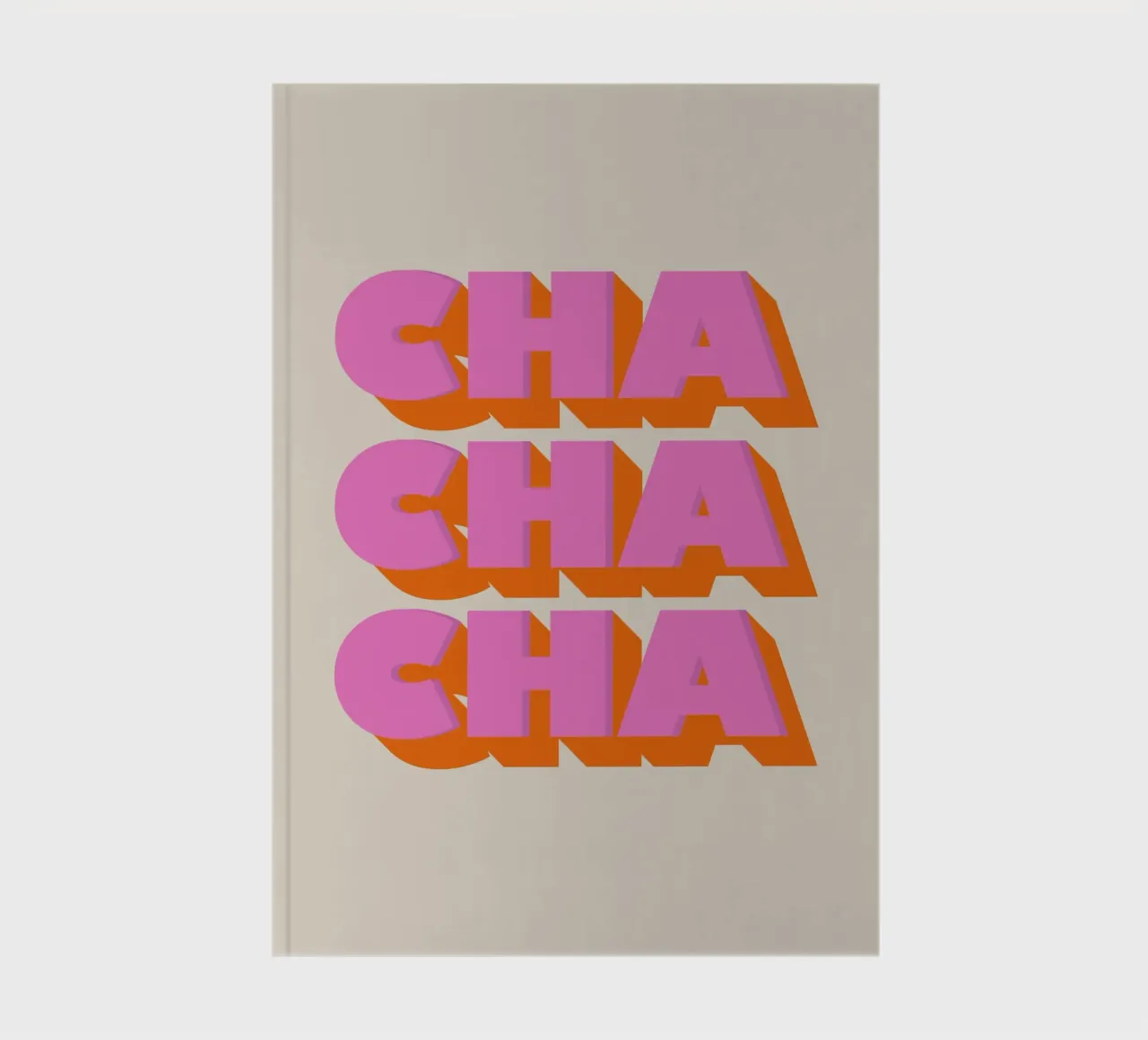Retro "Cha Cha Cha" Typography Art Print In Pink And Orange diario da showmemars