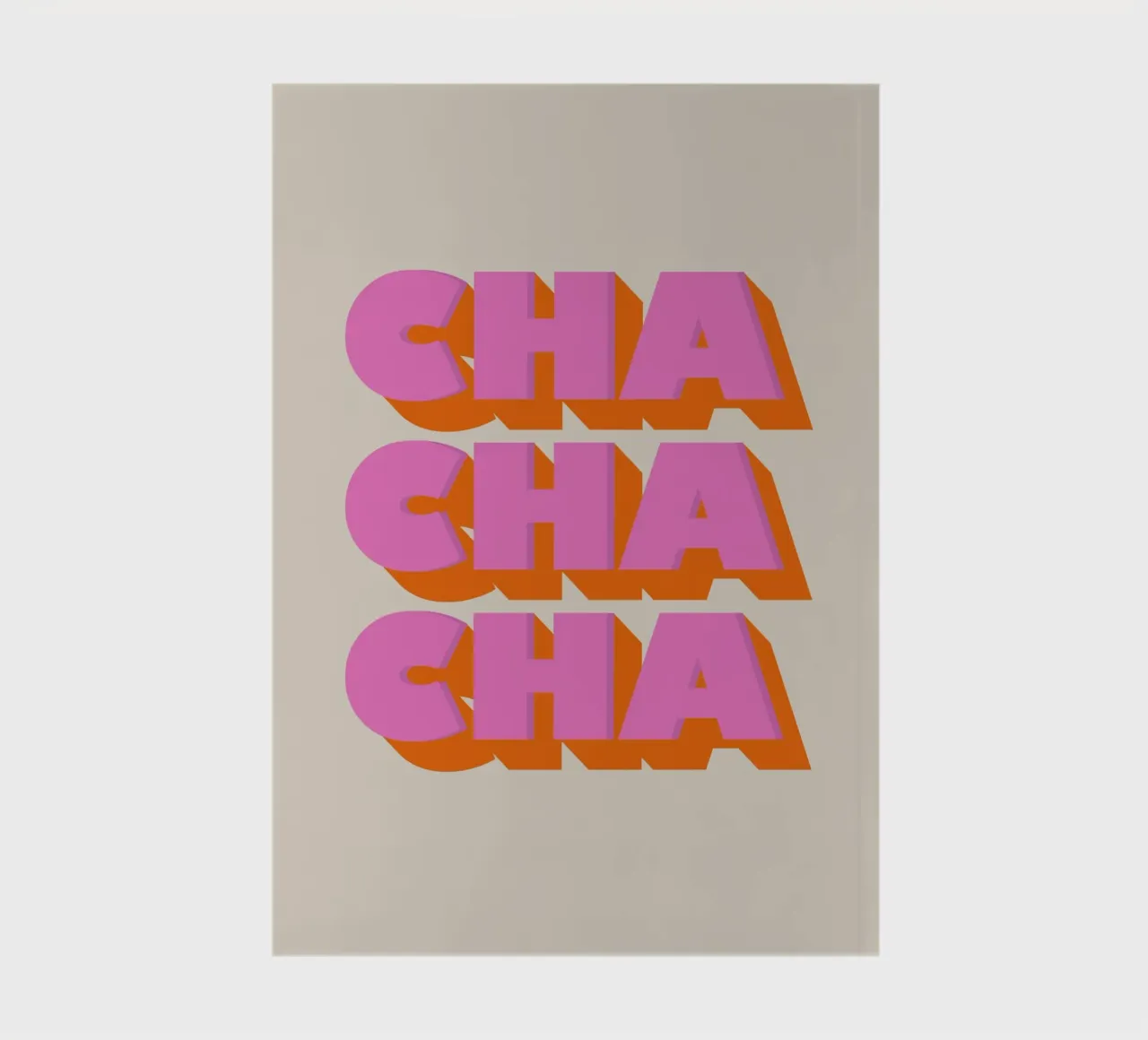 Retro "Cha Cha Cha" Typography Art Print In Pink And Orange diario da showmemars