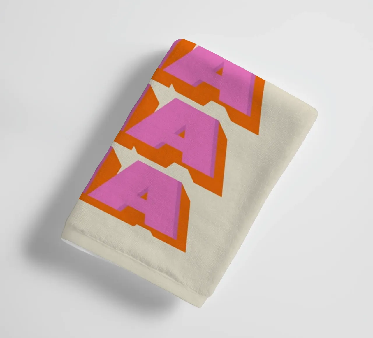 Retro "Cha Cha Cha" Typography Art Print In Pink And Orange towel by showmemars