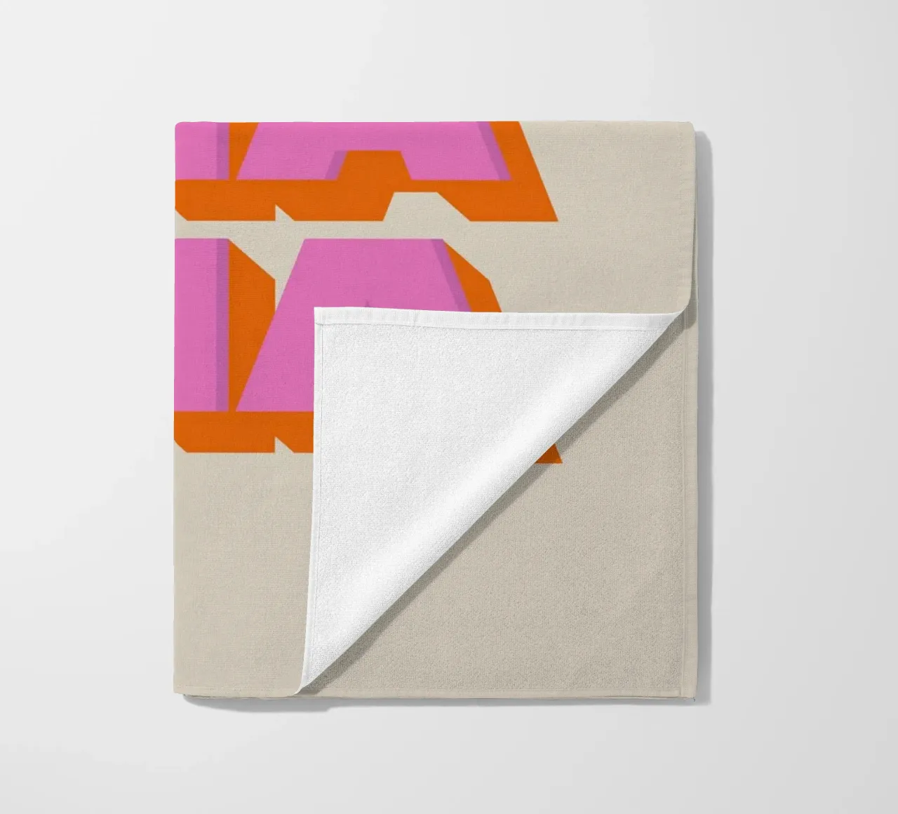 Retro "Cha Cha Cha" Typography Art Print In Pink And Orange Strandtuch von showmemars