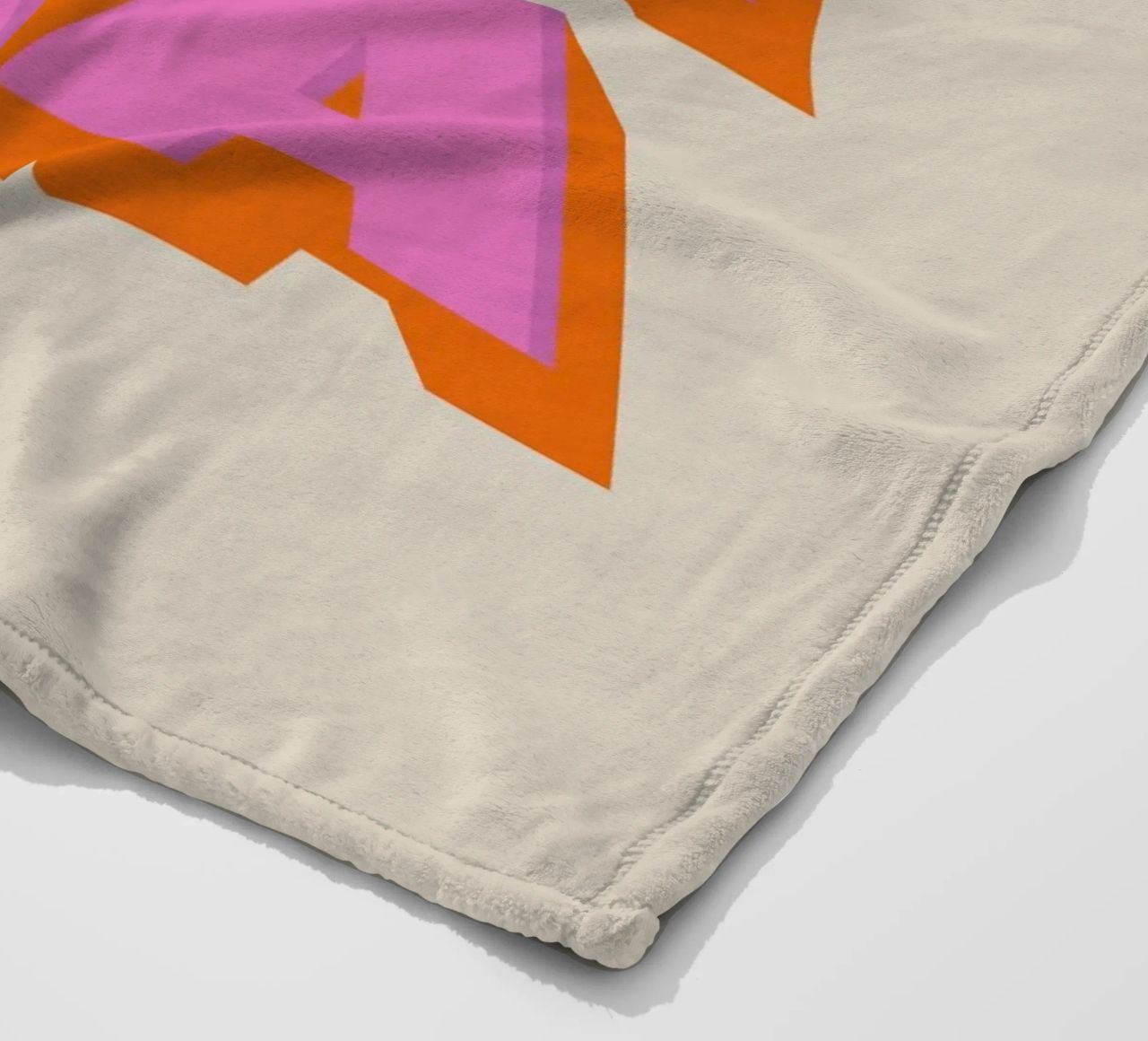 Retro "Cha Cha Cha" Typography Art Print In Pink And Orange coperta in pile da showmemars