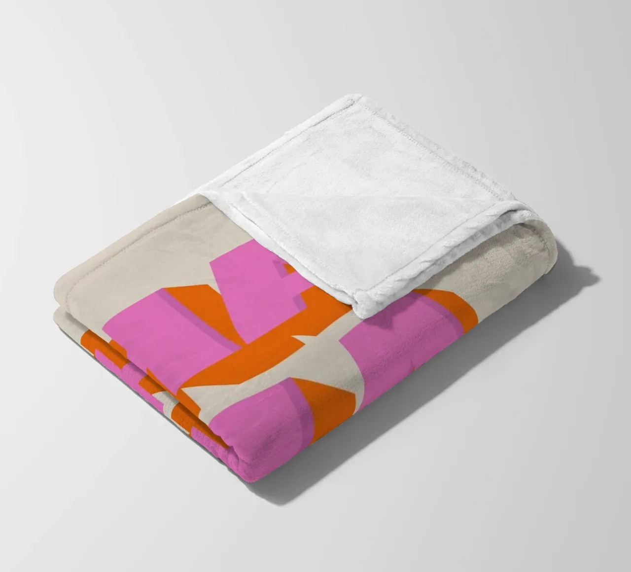 Retro "Cha Cha Cha" Typography Art Print In Pink And Orange Fleecedecke von showmemars