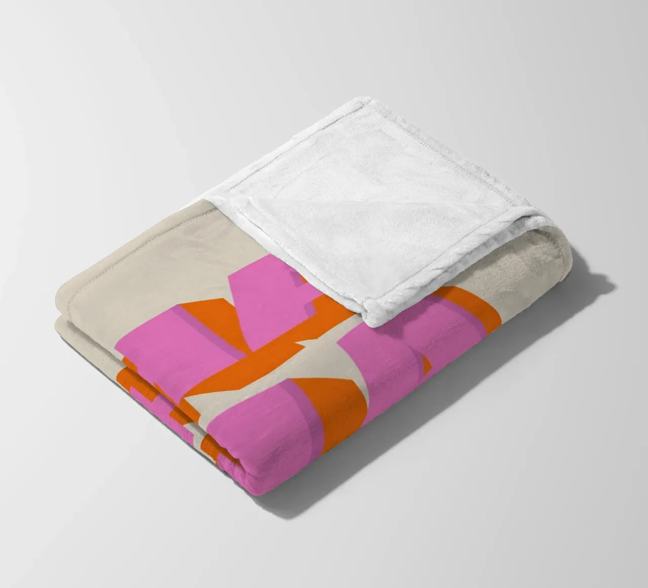 Retro "Cha Cha Cha" Typography Art Print In Pink And Orange coperta in pile da showmemars