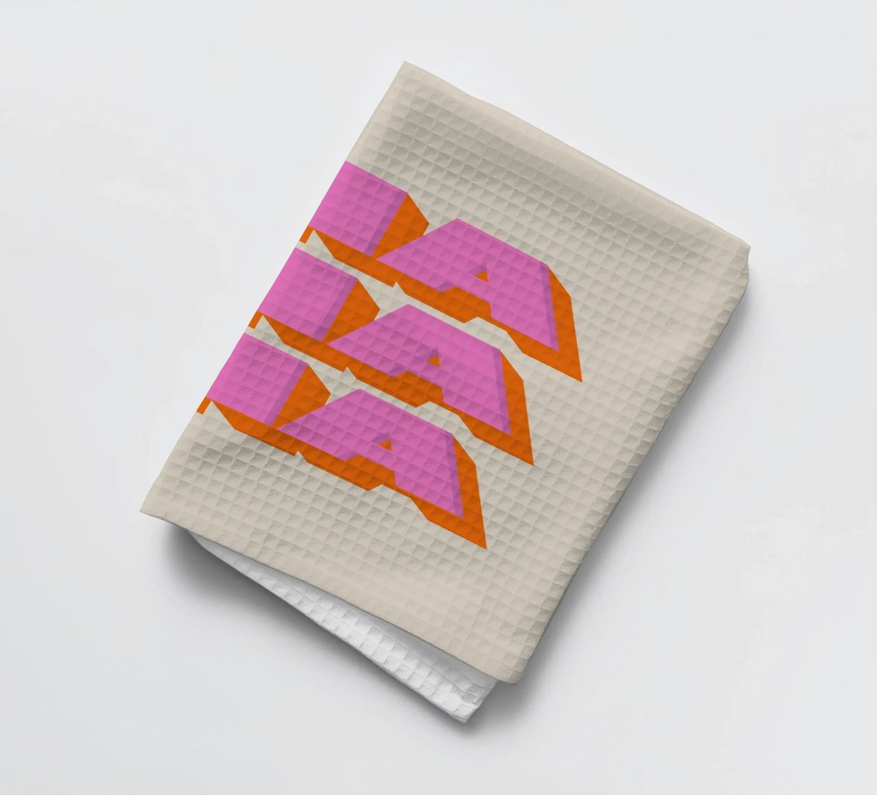 Retro "Cha Cha Cha" Typography Art Print In Pink And Orange canovaccio da cucina da showmemars