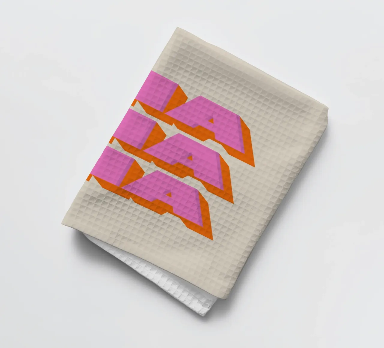 Retro "Cha Cha Cha" Typography Art Print In Pink And Orange Geschirrtuch von showmemars