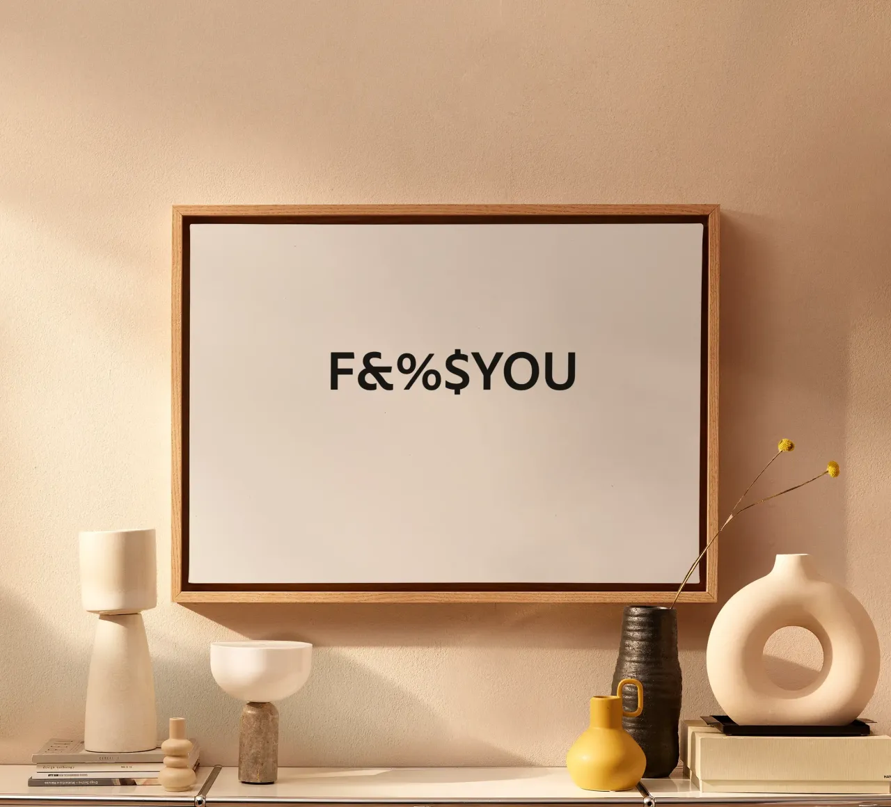 FCKYOU tela con Cornice a cassetta da Flo Klein