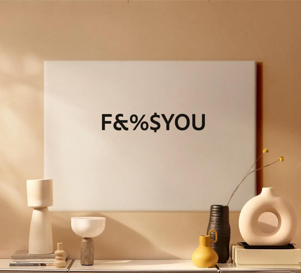 FCKYOU tela con Cornice a cassetta da Flo Klein