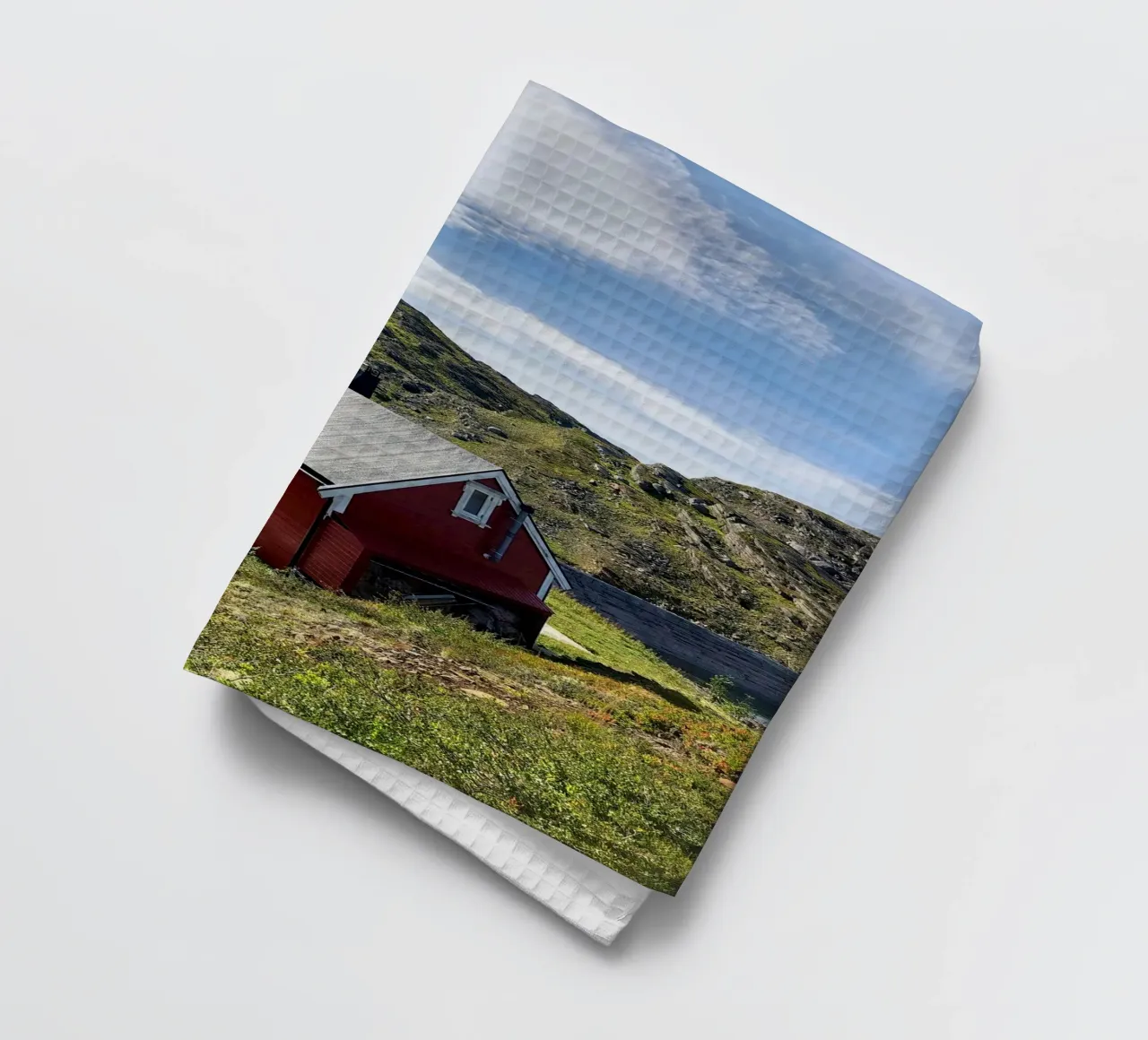 Berghütte tea towel by SteffisNatursicht