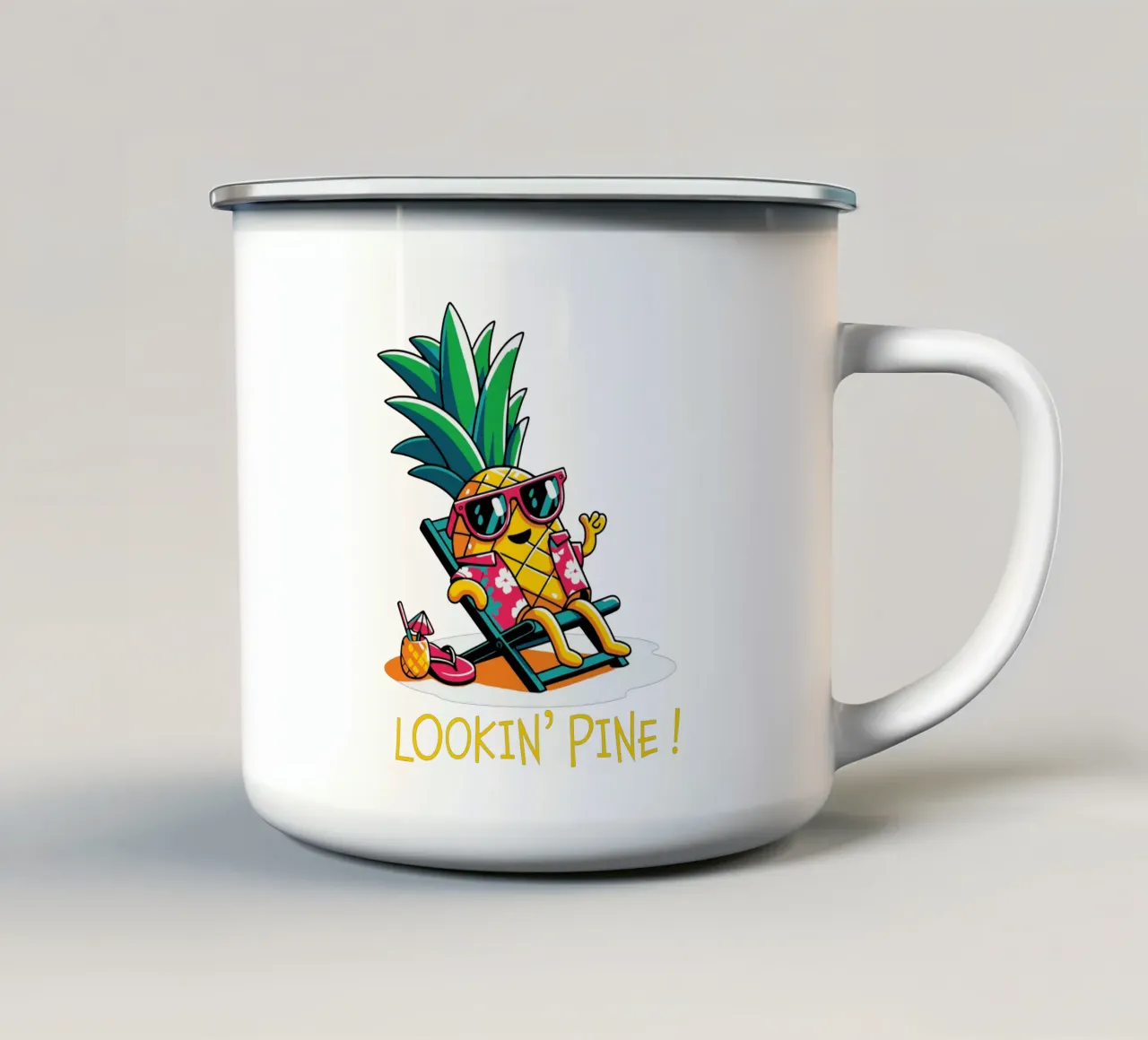 LOOKIN' PINE! tazza in smalto da edsonramosart