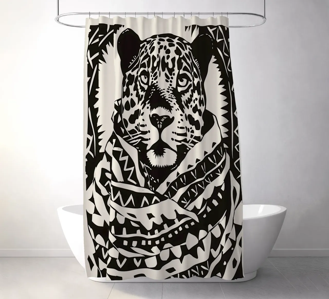 Modello Jaguar in bianco e nero tenda da doccia da Autofocus