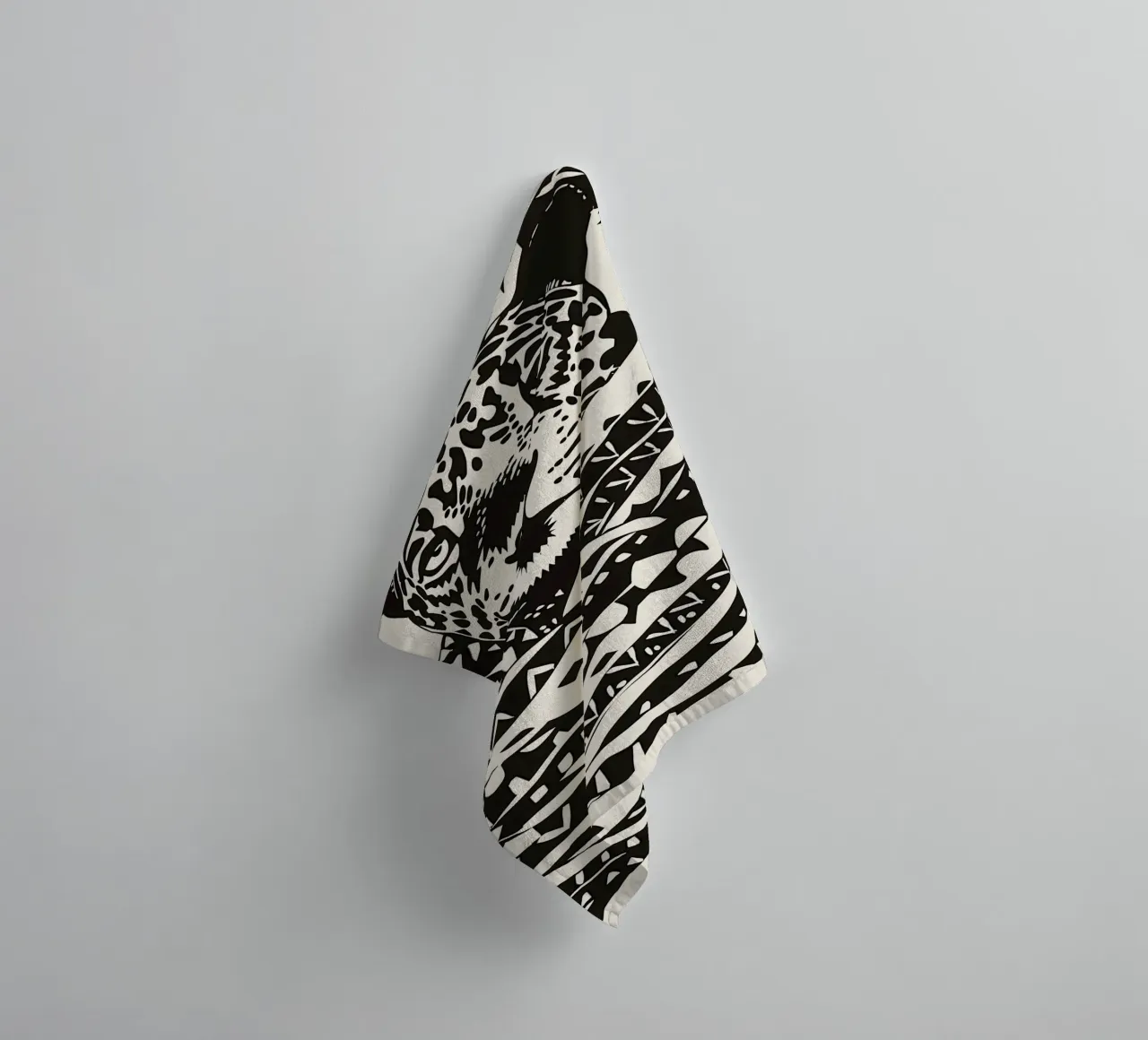 Modello Jaguar in bianco e nero asciugamano da bagno da Autofocus