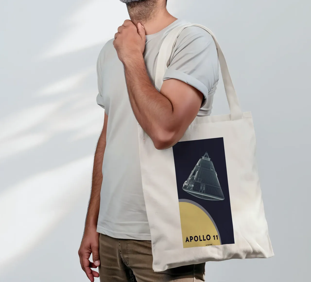 Apollo 11 Landing Module 5 borsa in juta da Marc Schulthess