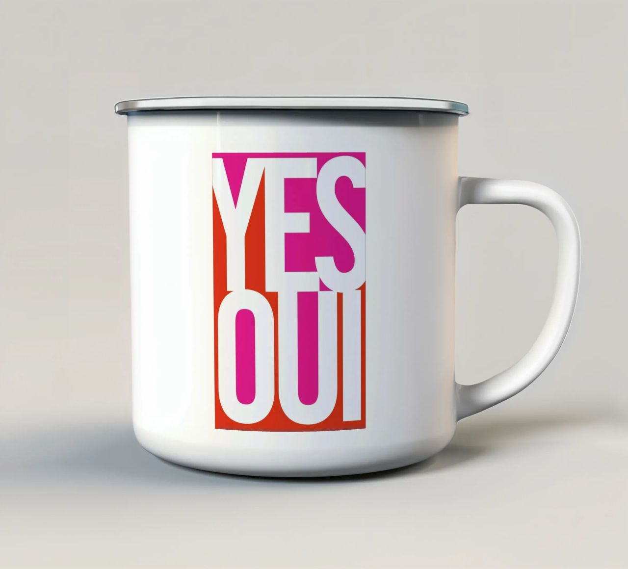 Oui! tazza in smalto da Bo Lundberg