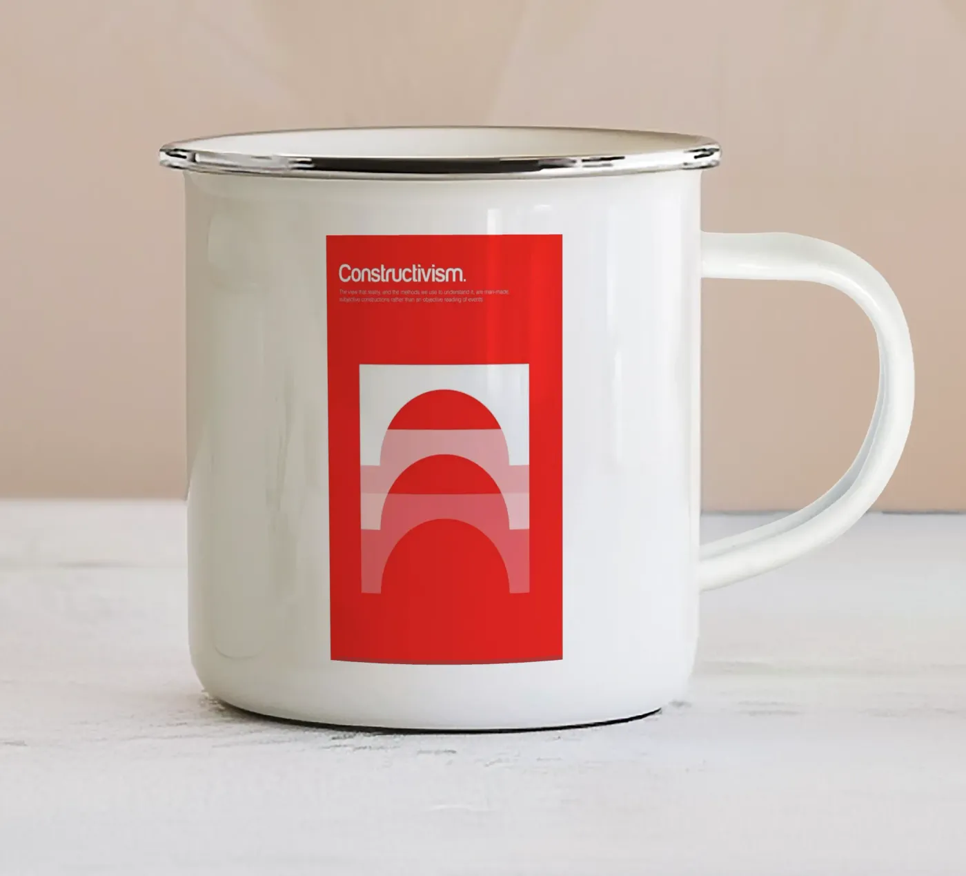 Constructivism enamel mug by Genís Carreras
