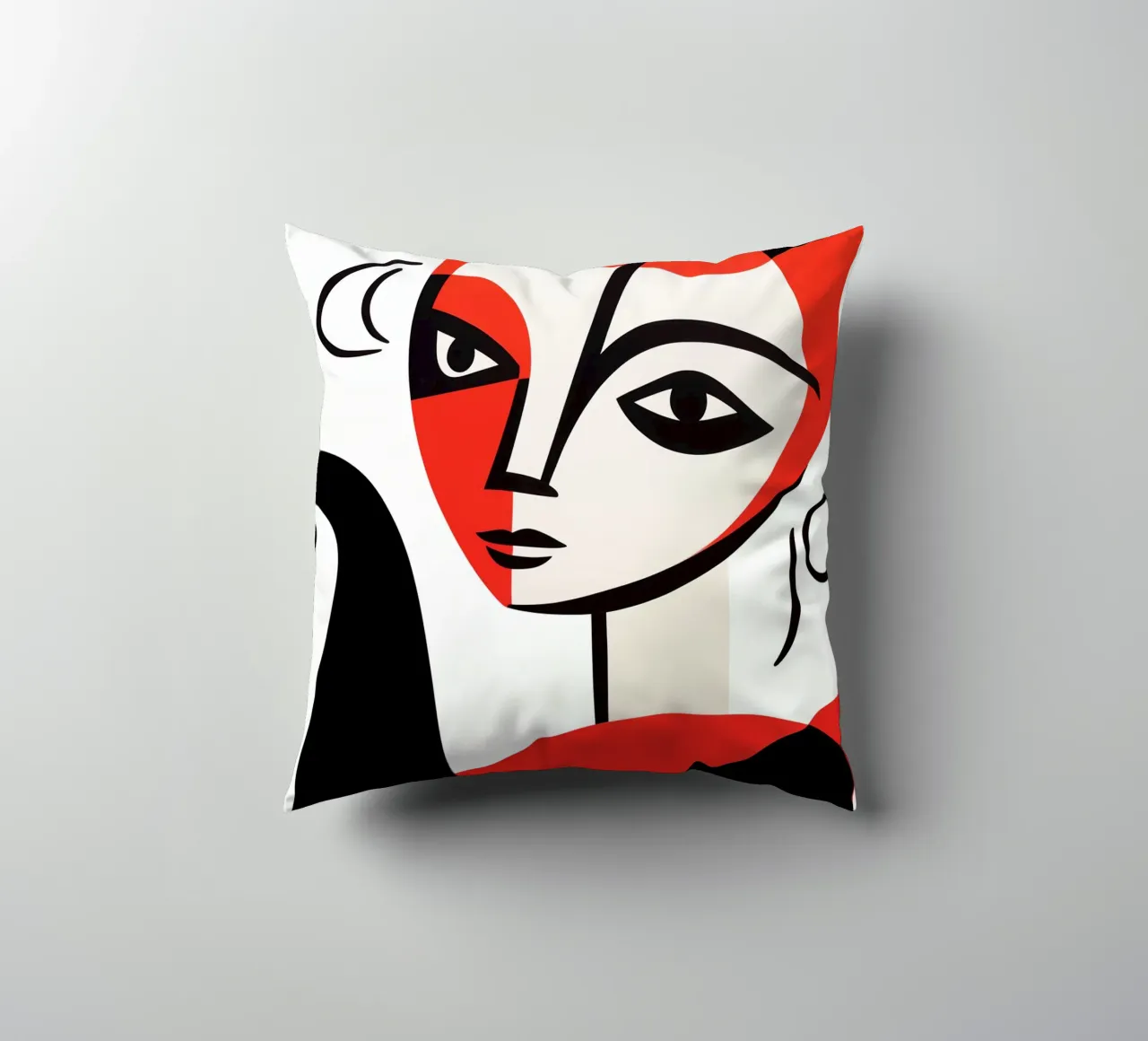 Beautiful she-devil | Geometric abstraction decorative cushion by Autofocus