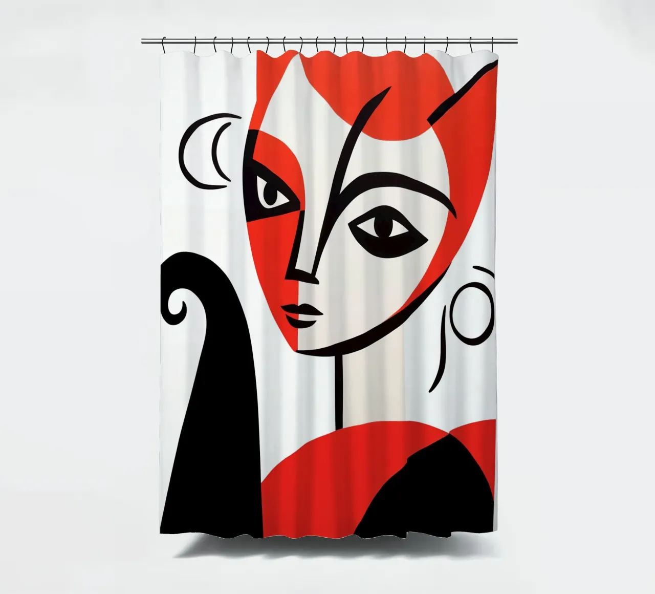 Mooie she-devil | Geometrische abstractie douchegordijn van Autofocus